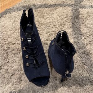 WHBM Navy Suede Heels. Size 7.5 and worn one time.